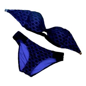Blue Patterned Bikini Set